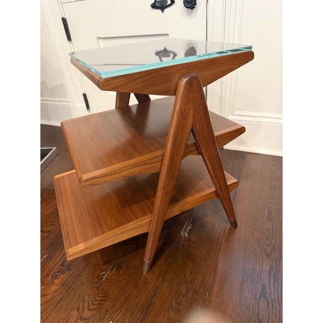Contemporary Custom Robert a.m. Stern Designed Walnut Tiered Side Table For Sale - Image 3 of 4