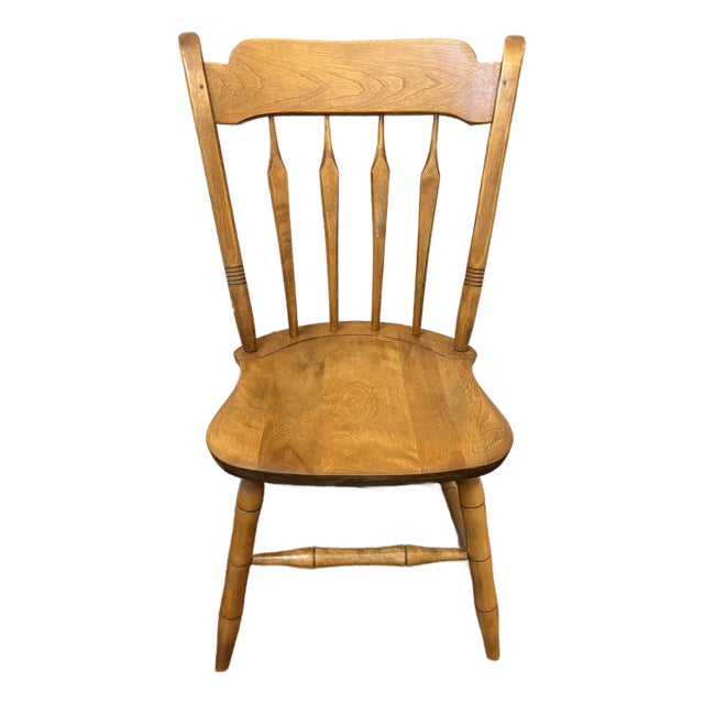 Vintage S. Bent & Bros. Solid Maple Colonial Windsor Side Chair – Gardner, Massachusetts For Sale