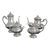 Vintage Italian 800 Floral Engraved Silver Coffee & Tea Creamer Sugar Set For Sale