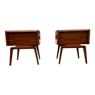 Epic Pair of Mid Century Modern Nightstands by Edmund Spence - a Pair For Sale