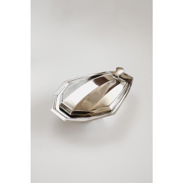Metal Vintage Silver-Plated Butter Dish For Sale - Image 7 of 10