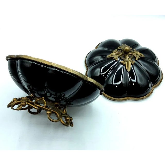 Antique Large Porcelain Bonbon Covered Bowl For Sale - Image 6 of 10