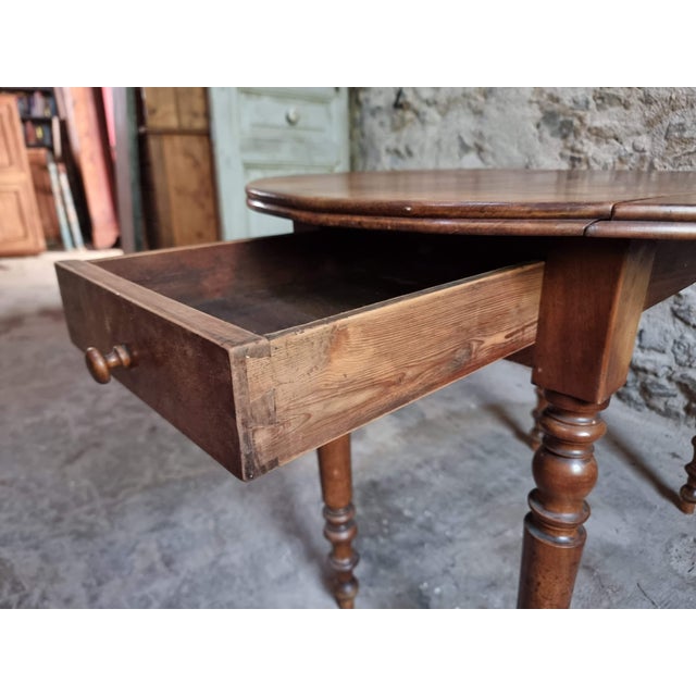 Antique French Walnut Drop-Leaf Dining Table, 1890s For Sale - Image 12 of 18