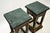 1950s Antique Chinoiserie Lacquered Side Tables with Marble Tops, 1950s, Set of 2 For Sale - Image 5 of 10