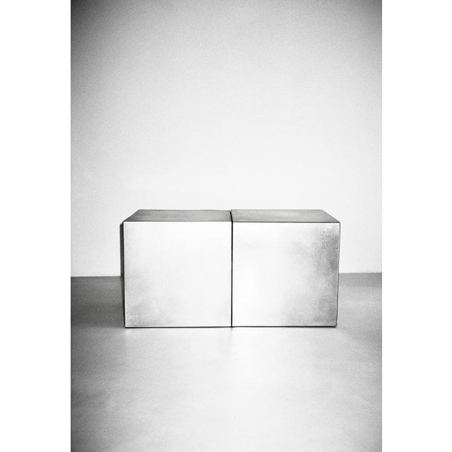 Alea Decorative Small Object 1 in Brushed Stainless Steel by Valeria Vasi For Sale - Image 6 of 12