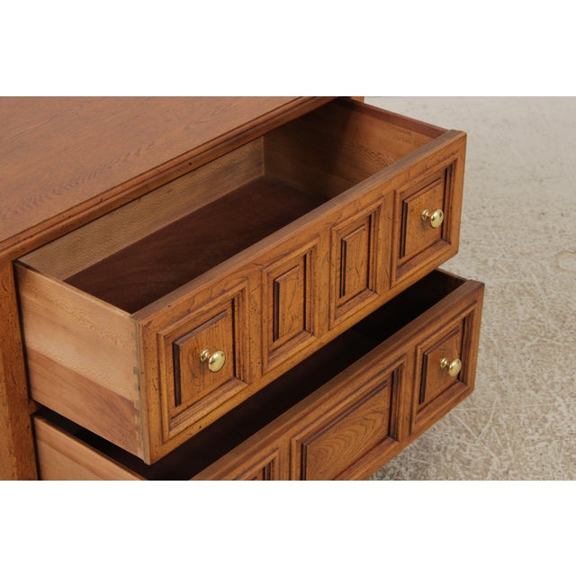 Wood Pair of Henredon Custom Folio 2 Oak Nightstand Chests For Sale - Image 7 of 16