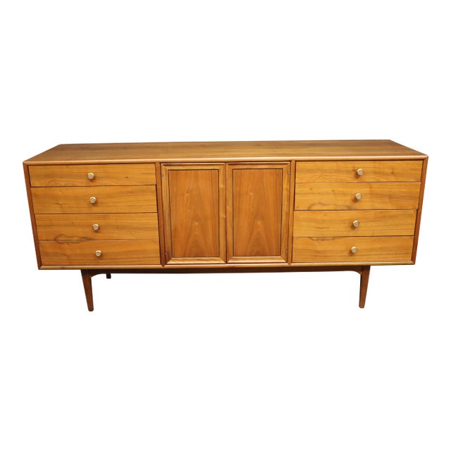 Drexel Declaration Walnut Credenza by Kipp Stewart & Stewart MacDougall For Sale