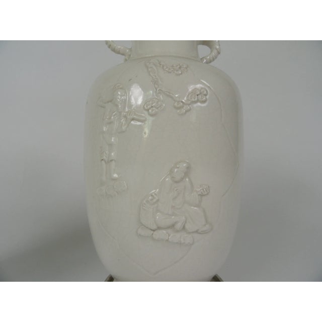 Chinese 20th Century Chinese Blanc De Chin Vases - a Pair For Sale - Image 3 of 8