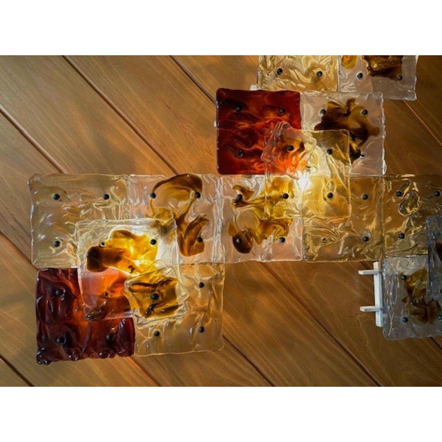 1970s Patchwork Wall Lights in Hand Blown Glass attributed to Toni Zuccheri for Venini, 1970s, Set of 20 For Sale - Image 5 of 11