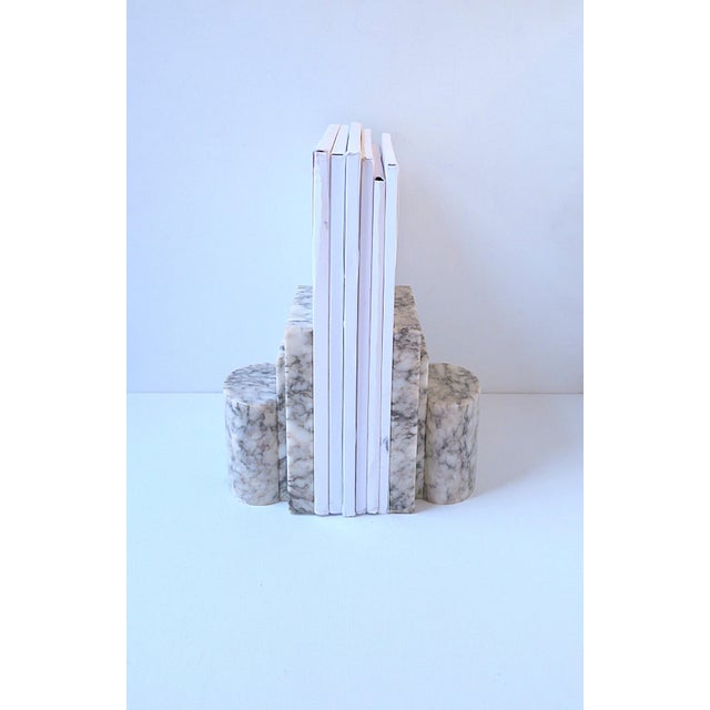 Italian Art Deco Modern Alabaster Marble Bookends, Pair For Sale - Image 4 of 11