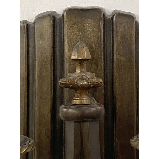 Traditional Restored Traditional Bronze 2 Arm Wall Sconces For Sale - Image 3 of 7