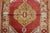 A one of a kind vintage colorful Turkish Oushak decorative throw rug. Size: 3'8" x 4'11".