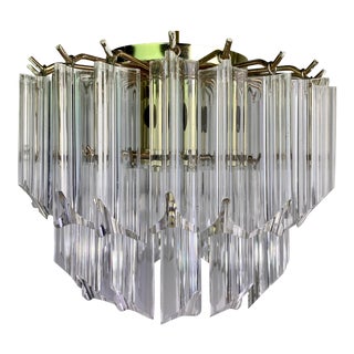 Mid-Century Modern Tiered Lucite Waterfall Chandelier Light Fixture For Sale