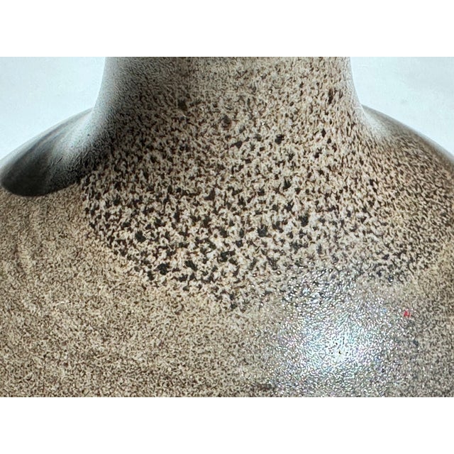 Hand-Thrown Speckled Mocha Brown Glazed Studio Ceramic Vase by Kristian Körting, Germany, 1980s For Sale - Image 6 of 17