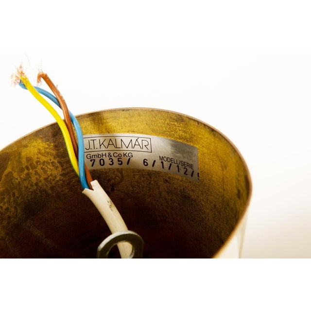 Gold Large Uplight Brass Dome Pendant Light by J. T. Kalmar for Kalmar, 1968 For Sale - Image 8 of 12