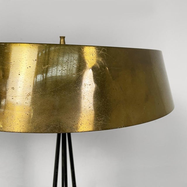 Mid-Century Modern Italian Brass and Glass and Black Metal Table Lamp by Max Ingrand for Fontana Arte, 1950s For Sale - Image 11 of 18