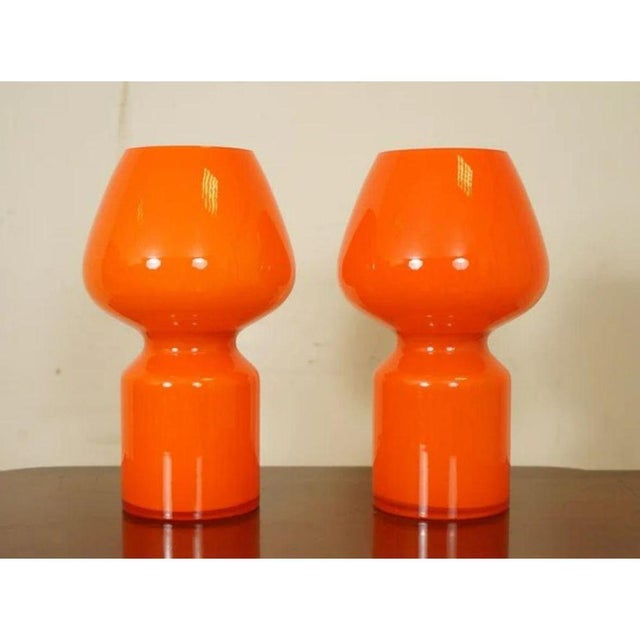 Stunning rare pair of murano glass table lamps inspired by massimo vignelli. A true statement pair of lamps, well and...