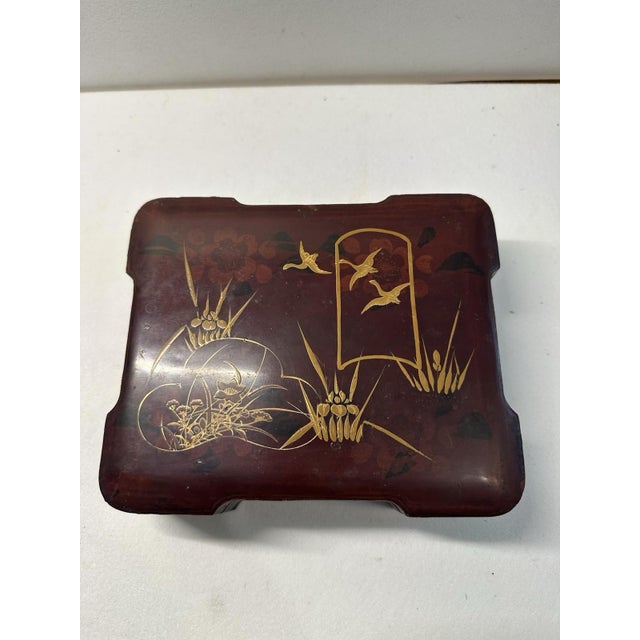 Antique Japanese Lacquer Box, 1930s For Sale - Image 12 of 13