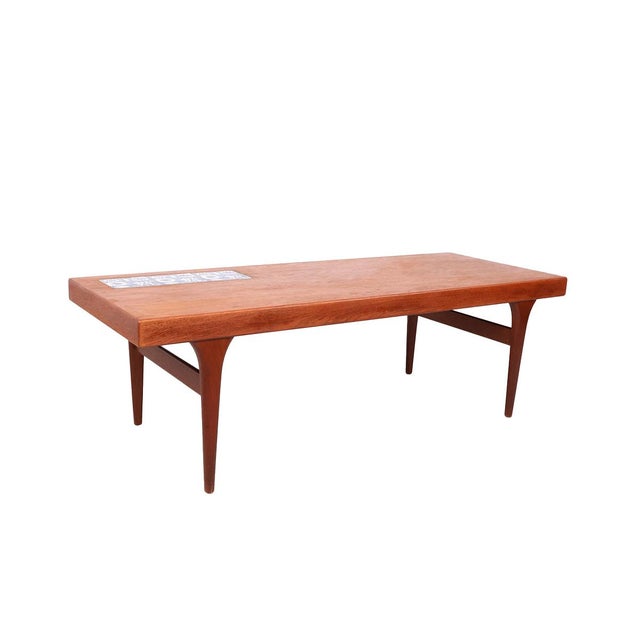 Vintage Teak Coffee Table with Blue Tiles by Johannes Andersen for CFC Silkeborg, 1960s For Sale - Image 14 of 14