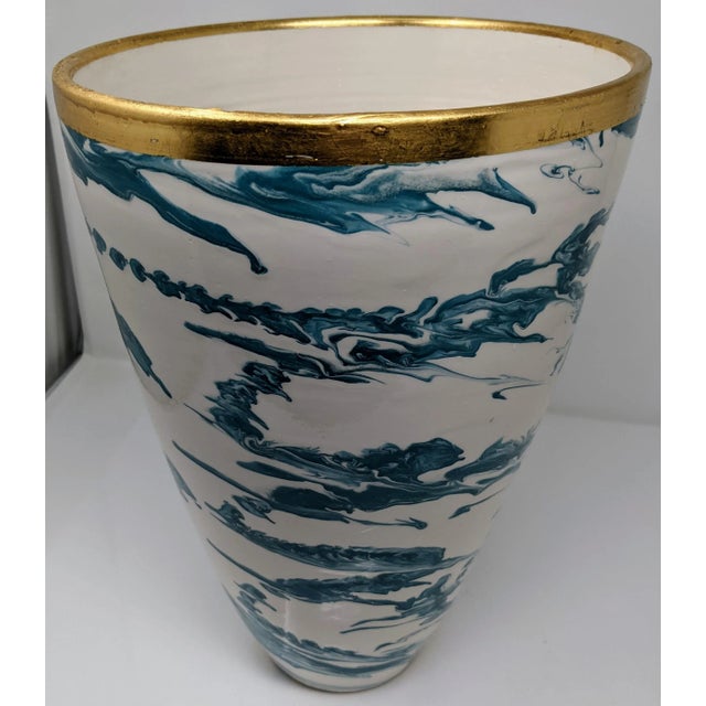 This handmade vase from Ceramiche Artistiche Giglio is from the Class Collection. The unique and stunning vase is in a...