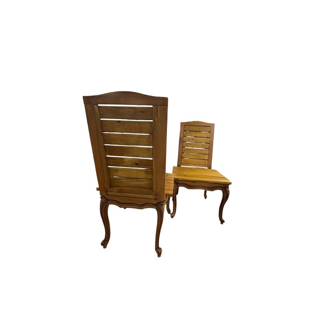 Pair of Rustic French Country Face-to-Face Conversation Benches W/ Cabriole Legs, a Pair For Sale - Image 4 of 9