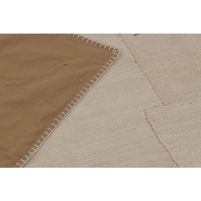 Beige Vintage Turkish Patchwork Rug With Neutral Design in Beige & Gold - Rug & Kilim For Sale - Image 8 of 10