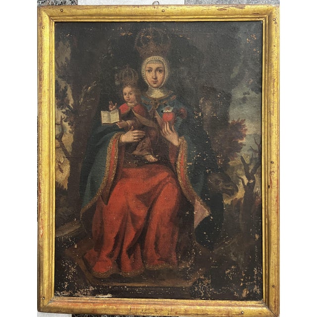 Anonimo, Spanish School, Virgin and Child, 1680, Oil on Canvas, Framed For Sale - Image 14 of 14