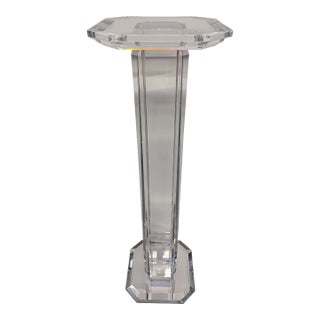 Circa 1990 Mikhail Loznakov Lucite Sculpture Pedestal, Signed For Sale