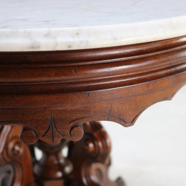 Antique Brooks Victorian Renaissance Revival Carved Walnut Table C1880 For Sale - Image 11 of 12