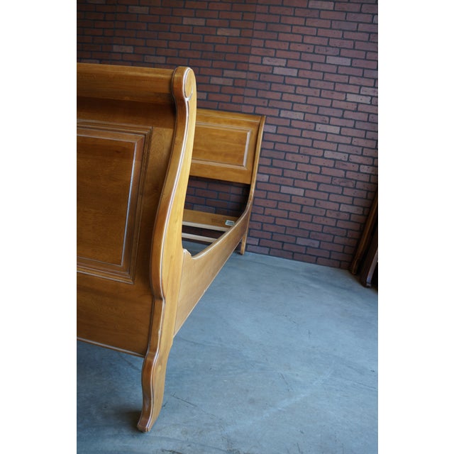 Ethan Allen Country French Queen Sleigh Bed Chairish