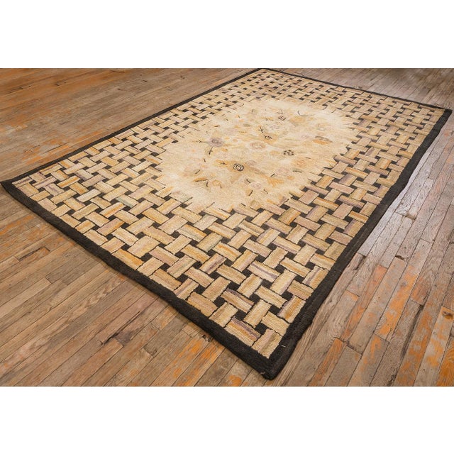 Doris Leslie Blau Antique Tabriz Floral Allover Cream Beige Carpet - c. 1880 For Sale - Image 4 of 10