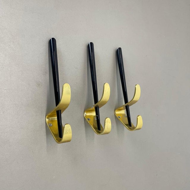 Article: set of 3 Bauhaus Auböck Style wardrobe hook elements. Origin: Austria Age: 1950s : This original vintage wardrobe...