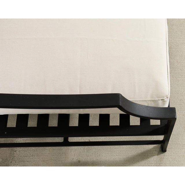 Restoration Hardware Two Piece Carmel Aluminum Garden Sofa 9.5 Ft For Sale - Image 9 of 18