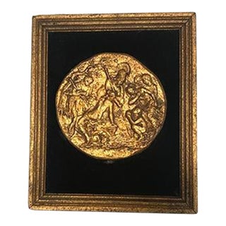 Vintage 1950s Framed Italian Intaglio Art For Sale
