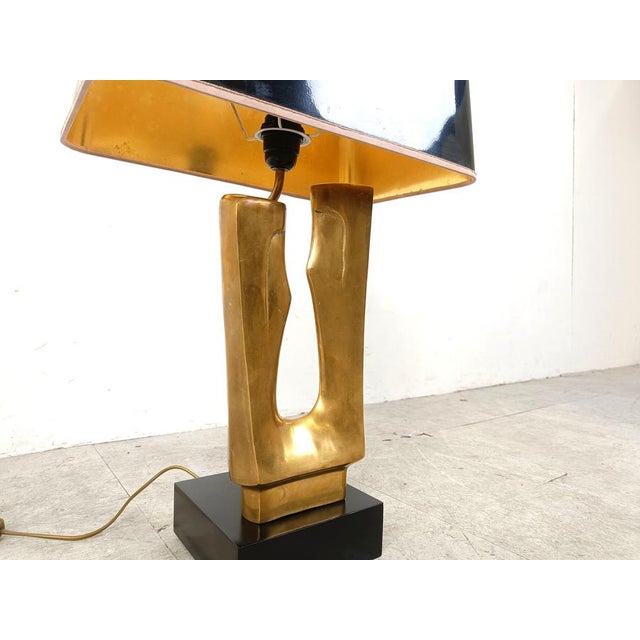 Mid-Century Brass Leaf Table Lamp, 1970s For Sale - Image 6 of 12