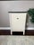 White Antique Early 1900s White Painted Small Cabinet With Enamel Metal Top For Sale - Image 8 of 11