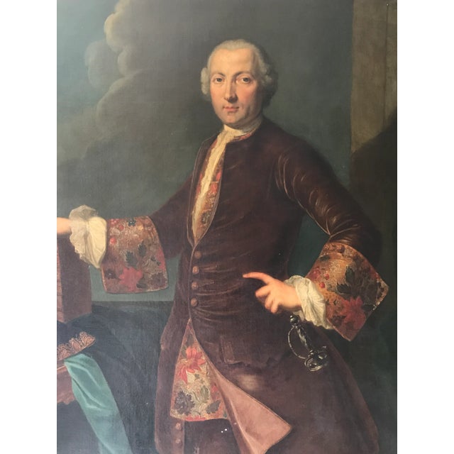 Beautiful 18th century life size oil on canvas portrait, attributed to be Bonnie Prince Charlie. Painting was relined in...