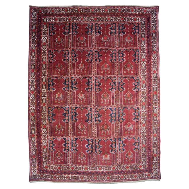 Antique Hand Knotted Islamic Turkmen Prayer Rug, 1920s For Sale