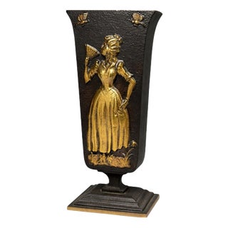 Swedish Art Deco Bronze Vase by Oskar Antonsson for Ystad-Metall, 1935 For Sale