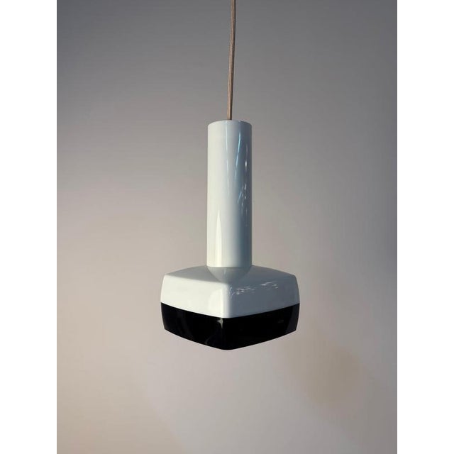 This black and white pendant lamp from Denmark brings a fascinating interplay of geometric contrasts to any room. This...