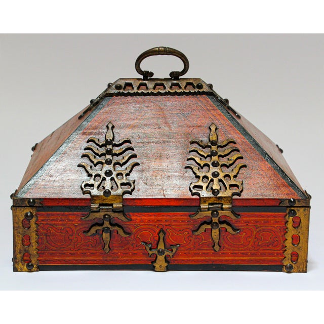 Large Decorative Jewelry Box With Brass, Kerala Nettur Petti | Chairish