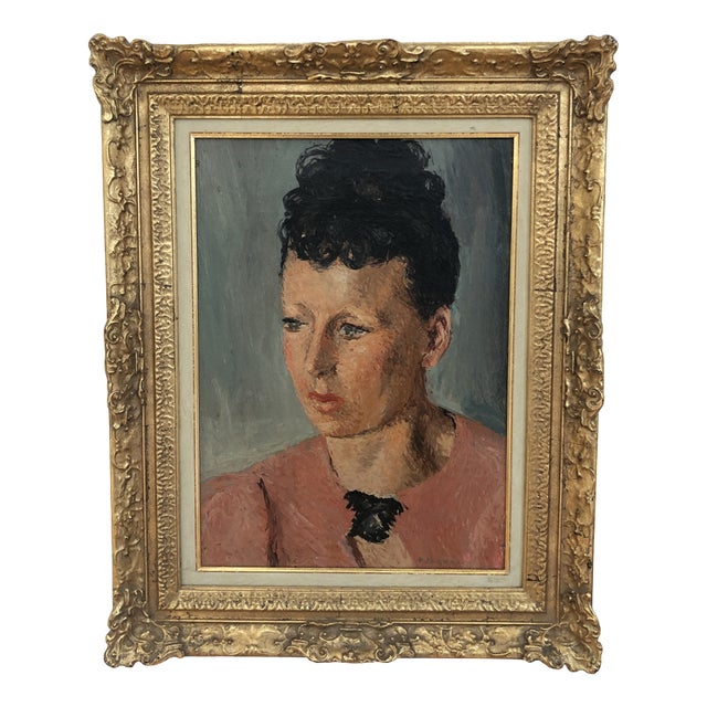 Pierre Jaques, Femme à la blouse rose, Oil on Canvas, Framed For Sale