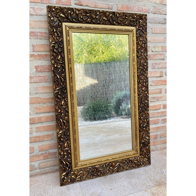 Baroque Vintage French Mirror with Gold Frame For Sale - Image 3 of 18