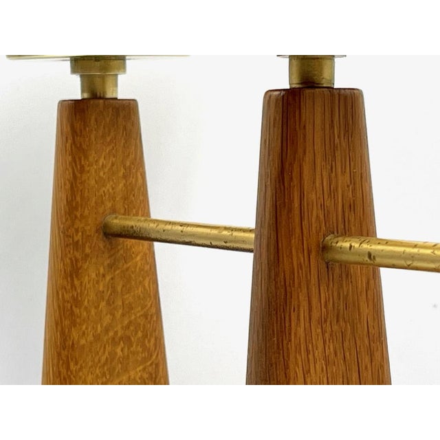 Brown Large Danish Teak and Brass Candleholder, 1960s For Sale - Image 8 of 12