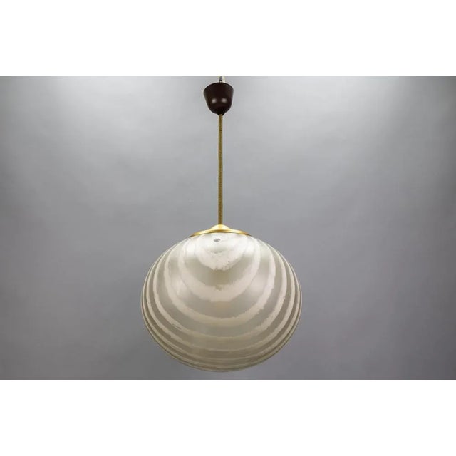 Mid-Century Striped Glass Globe Pendant by Peill & Putzler, Germany, 1970s For Sale - Image 15 of 18