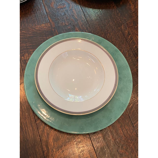 1990's Traditional Christofle Tiriada Parme China Dinnerware Set of