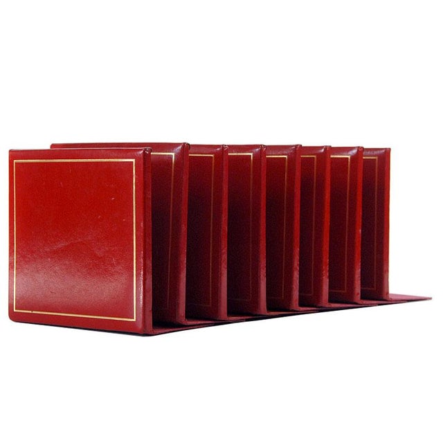 Italian Leather Bookends, 1960s, Set of 8 For Sale - Image 12 of 12