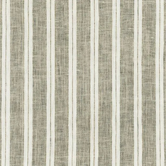 Sample - Schumacher Hillsborough Stripe Sheer Fabric in Natural For Sale
