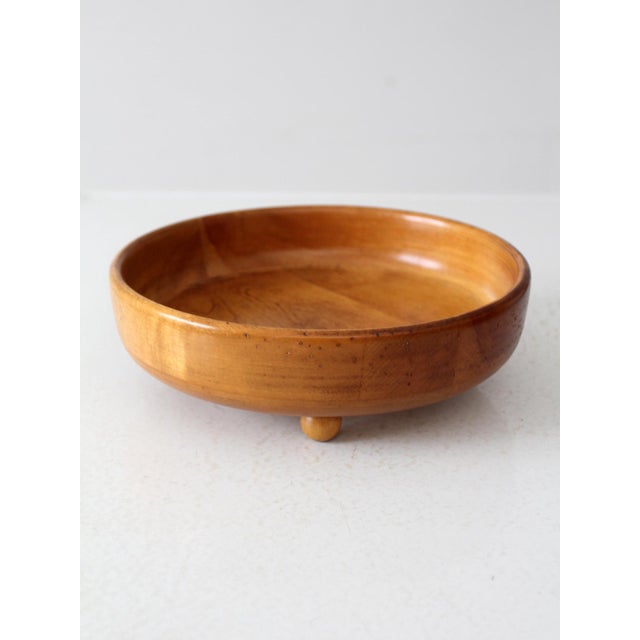 Vintage Footed Wood Bowl For Sale - Image 6 of 8