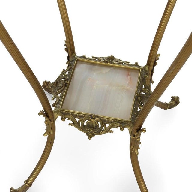 Metal Rococo Gilt Bronze & Onyx Plant Stand C1910 For Sale - Image 7 of 11